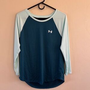 Under Armour Women's Teal and Light Blue Long Sleeve Top